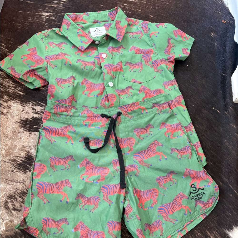 Seaesta Surf Boys Zebra Print matching set